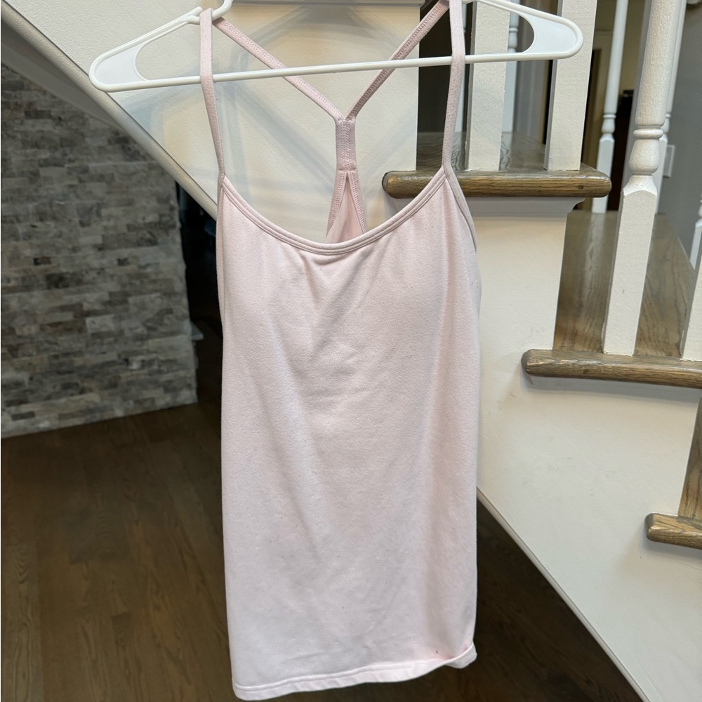 Lululemon power Y tank top- light pink size 10